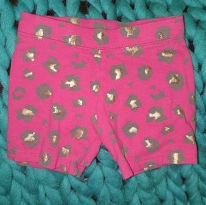Pink and gold leopard print shorts